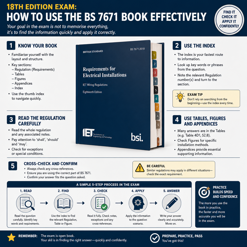 18th Edition Exam: How to Use the BS 7671 Book Effectively